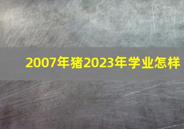 2007年猪2023年学业怎样