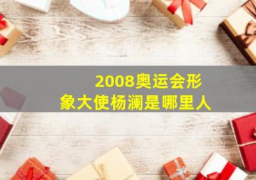 2008奥运会形象大使杨澜是哪里人