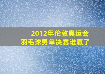 2012年伦敦奥运会羽毛球男单决赛谁赢了