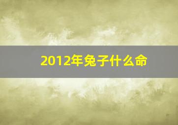 2012年兔子什么命