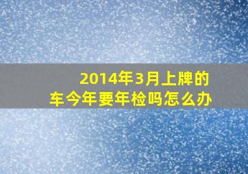 2014年3月上牌的车今年要年检吗怎么办