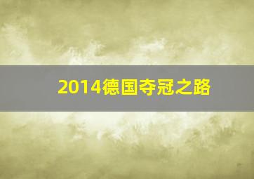 2014德国夺冠之路