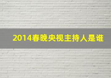 2014春晚央视主持人是谁