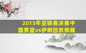 2015年亚锦赛决赛中国男篮vs伊朗回放视频