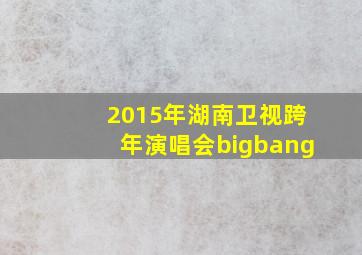 2015年湖南卫视跨年演唱会bigbang