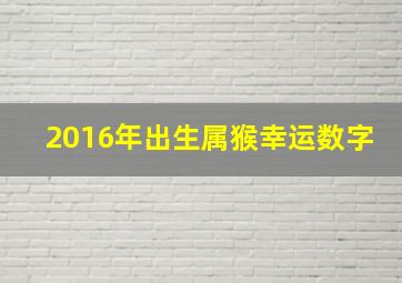 2016年出生属猴幸运数字