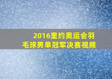 2016里约奥运会羽毛球男单冠军决赛视频