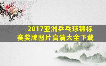 2017亚洲乒乓球锦标赛奖牌图片高清大全下载