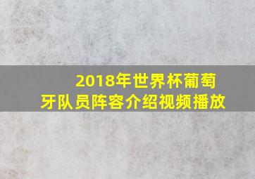 2018年世界杯葡萄牙队员阵容介绍视频播放