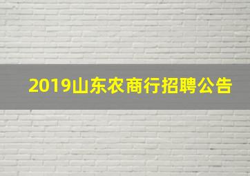 2019山东农商行招聘公告