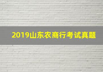 2019山东农商行考试真题