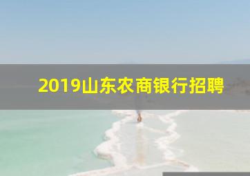 2019山东农商银行招聘