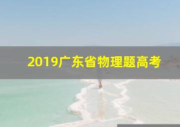 2019广东省物理题高考