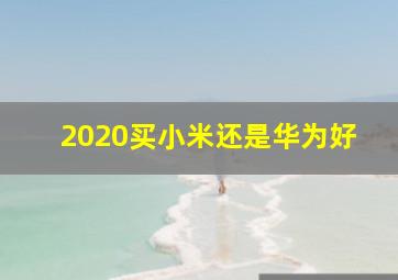 2020买小米还是华为好