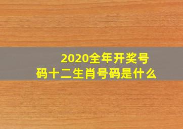 2020全年开奖号码十二生肖号码是什么