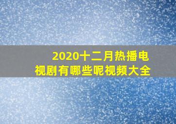 2020十二月热播电视剧有哪些呢视频大全