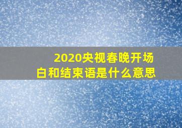 2020央视春晚开场白和结束语是什么意思