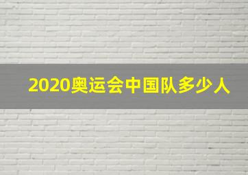 2020奥运会中国队多少人