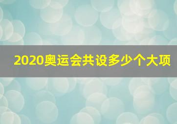 2020奥运会共设多少个大项