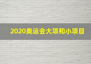 2020奥运会大项和小项目