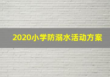 2020小学防溺水活动方案