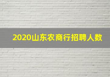 2020山东农商行招聘人数