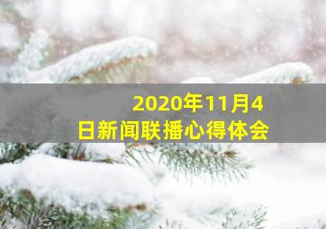 2020年11月4日新闻联播心得体会