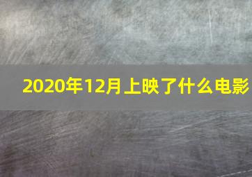 2020年12月上映了什么电影