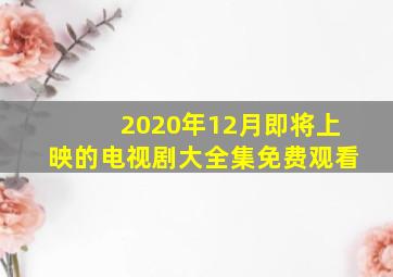 2020年12月即将上映的电视剧大全集免费观看