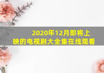 2020年12月即将上映的电视剧大全集在线观看