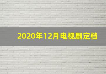 2020年12月电视剧定档