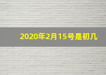 2020年2月15号是初几