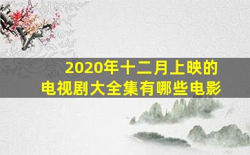 2020年十二月上映的电视剧大全集有哪些电影