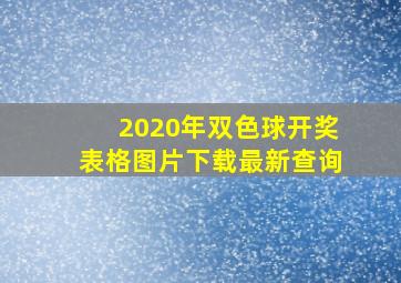 2020年双色球开奖表格图片下载最新查询