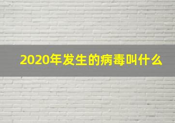 2020年发生的病毒叫什么