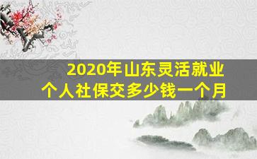 2020年山东灵活就业个人社保交多少钱一个月