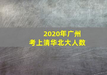 2020年广州考上清华北大人数