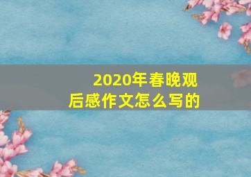 2020年春晚观后感作文怎么写的