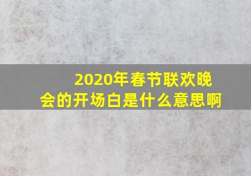 2020年春节联欢晚会的开场白是什么意思啊