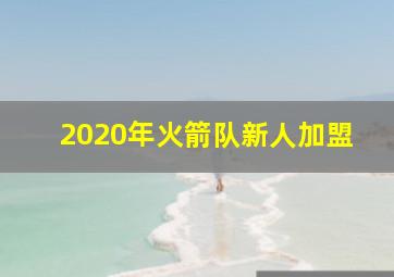 2020年火箭队新人加盟