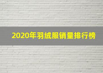 2020年羽绒服销量排行榜