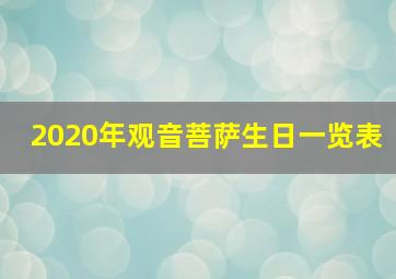 2020年观音菩萨生日一览表