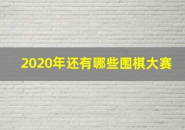 2020年还有哪些围棋大赛