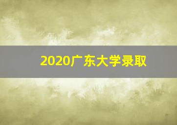 2020广东大学录取