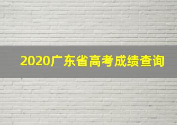 2020广东省高考成绩查询