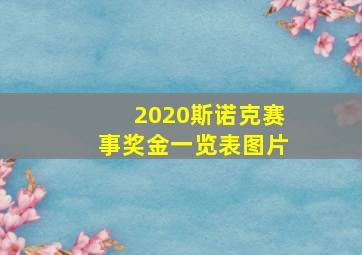 2020斯诺克赛事奖金一览表图片