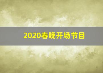 2020春晚开场节目