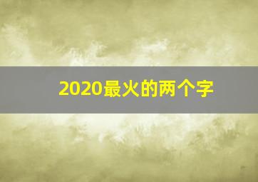 2020最火的两个字