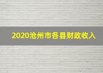 2020沧州市各县财政收入