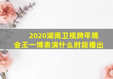 2020湖南卫视跨年晚会王一博表演什么时段播出